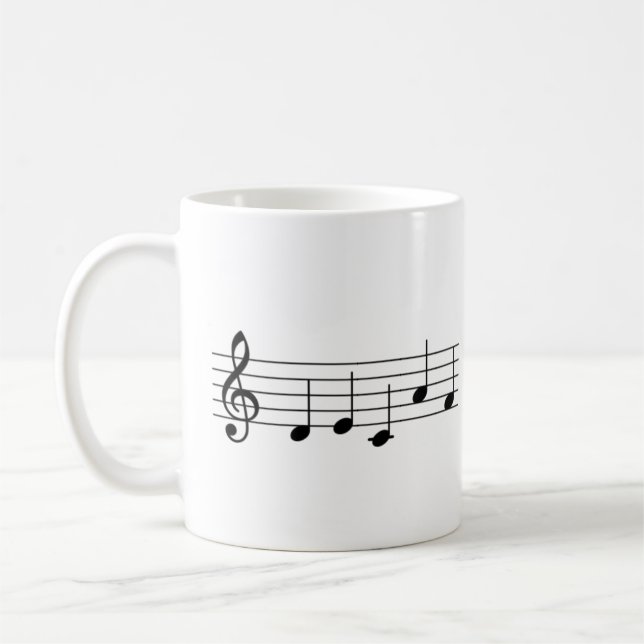 Decaf "DECAF" Music Note Coffee Mug Piano Teacher (Left)