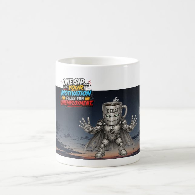 Decaf Destroyer – The Energy Thief Coffee Mug (Center)