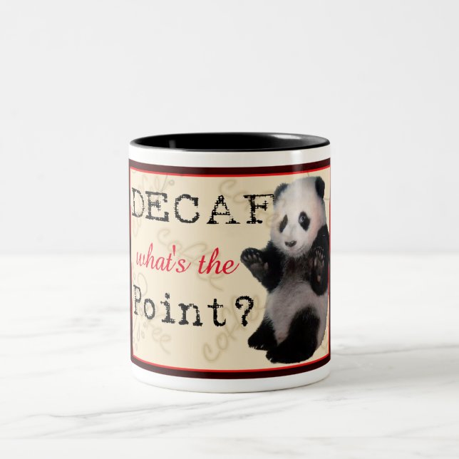 Decaf Panda Coffee Two-Tone Coffee Mug (Center)