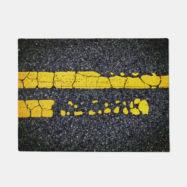 Decayed Double Yellow Line Doormat (Front)