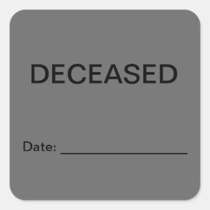 Deceased Patient Medical Chart Labels