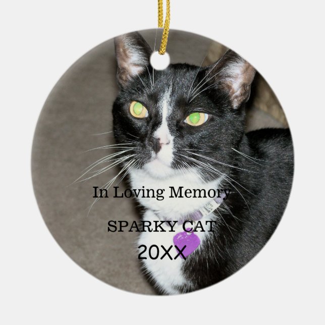 Deceased Pet Memorial Ceramic Tree Decoration (Front)