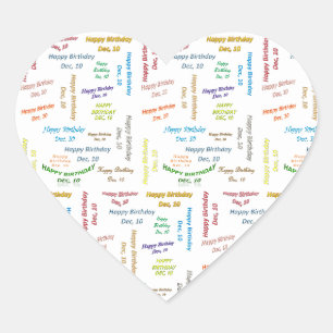 December, 10 Birthday Sticker