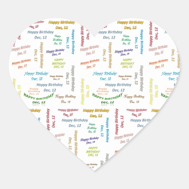 December, 12 Birthday Sticker (Front)