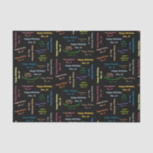 December, 12 Birthday Tissue Paper