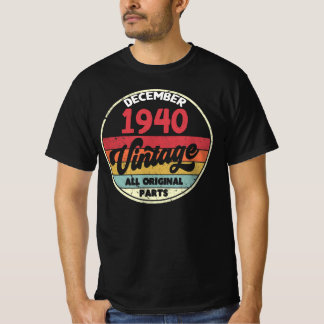 December 1940 Vintage All Original Birthday Gift R T-Shirt