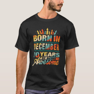 December 1951 70 Year Old 70Th Birthday Gift Candl T-Shirt
