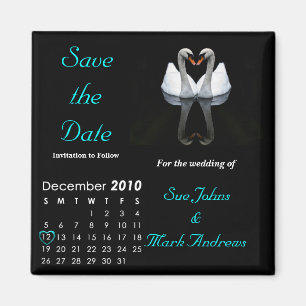 December 2010 Save the Date, Wedding Announcement Magnet