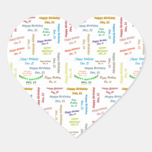 December, 21 Birthday Sticker