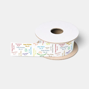 December, 23 Birthday Ribbon Satin Ribbon