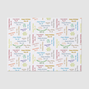December, 23 Birthday Tissue Paper