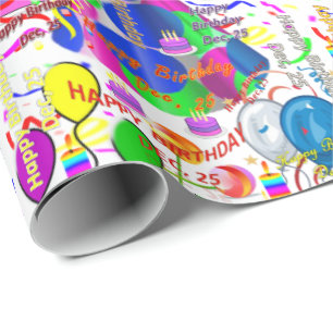 December, 25 Birthday Gift Wrapping Paper