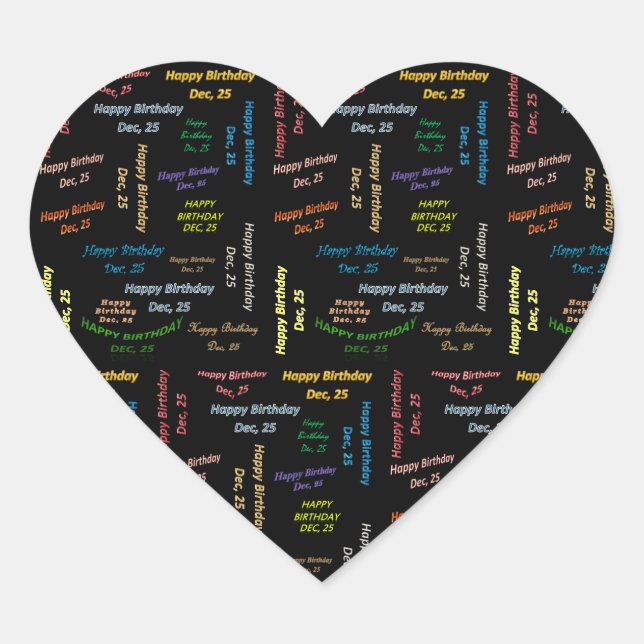 December, 25 Birthday Sticker (Front)