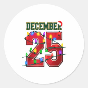 December 25 Funny Family Christmas Matching Xmas L Classic Round Sticker