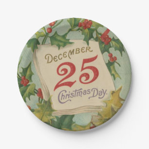 December 25th Christmas Day Paper Plate