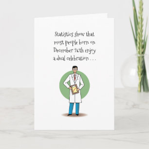 December 26th Birthday Christmas Holiday Card