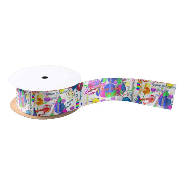 December, 29 Birthday Ribbon Satin Ribbon (Spool)
