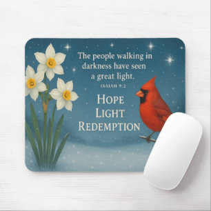 December Bible Verse Hope Joy Love Redemption Mouse Pad