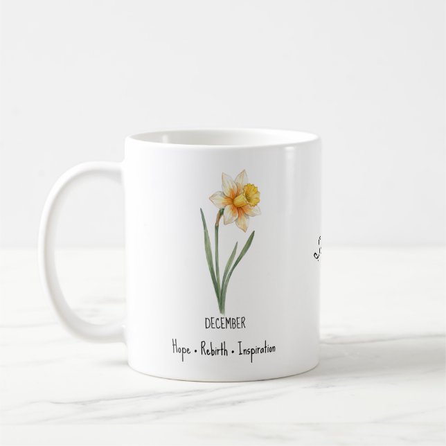 December Birth Flower Mug – Narcissus (Left)