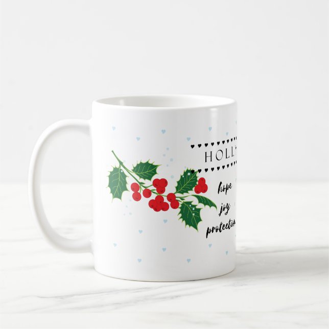 December Birth Flower Mug with Flower Meanings  (Left)
