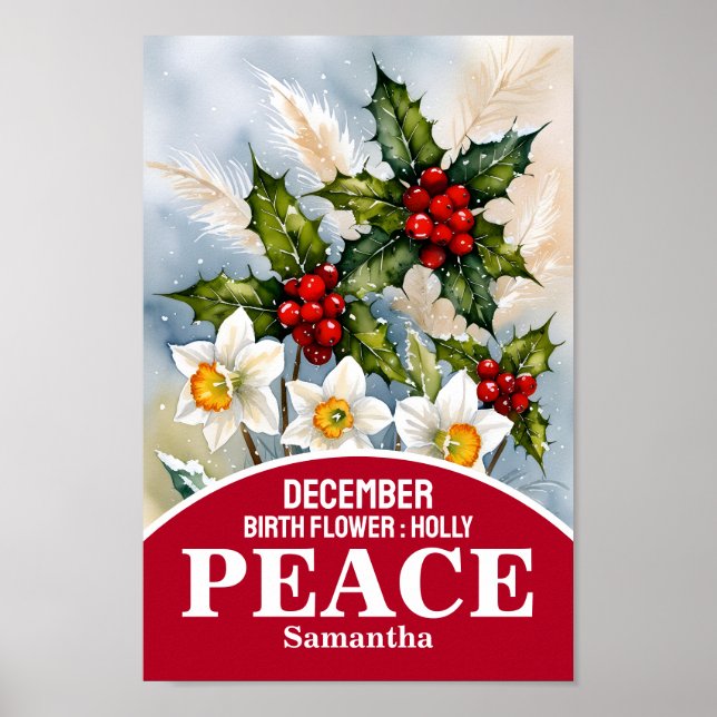 December Birth Month Flower Christian Wall Art (Front)