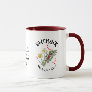 DECEMBER Birth Month Flower Custom Name Christian Mug