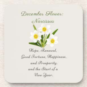 December Birth Month Flower Narcissus Elegant Coaster
