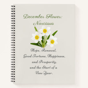December Birth Month Flower Narcissus Elegant     Notebook
