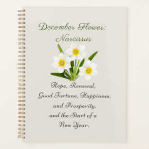December Birth Month Flower Narcissus Elegant     Planner