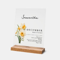 December Birth Month Flower Narcissus Personalised