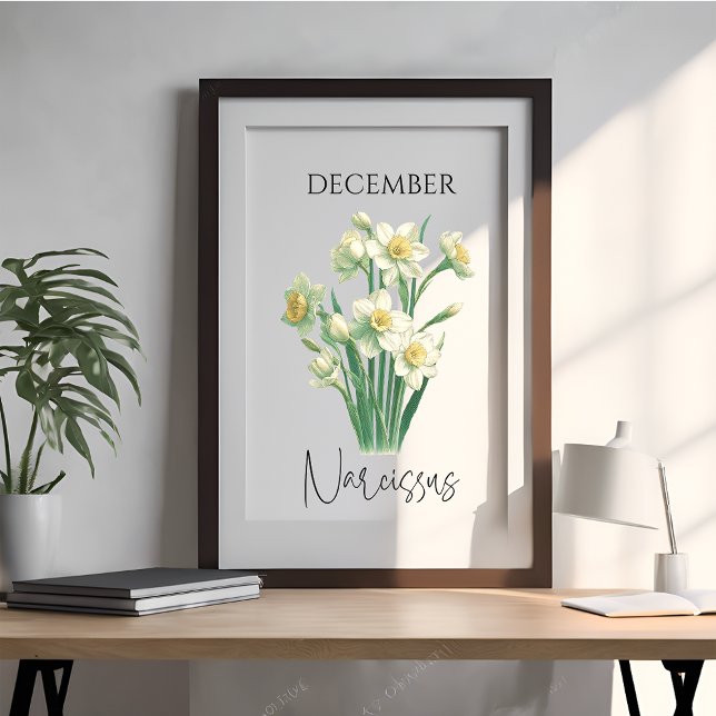 December Birth Month Narcissus Floral Poster (Creator Uploaded)