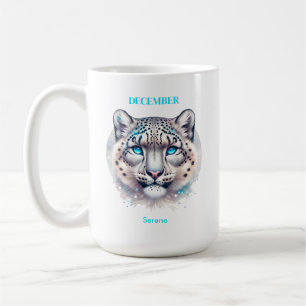 December Birth Month Spirit Animal Snow Leopard Coffee Mug