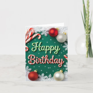 December Birthday card, Christmas Birthday card