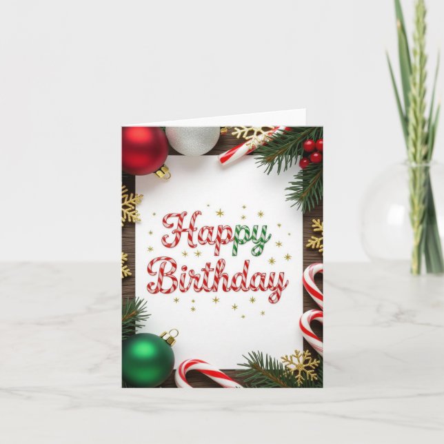 December Birthday card, Christmas Birthday card (Front)