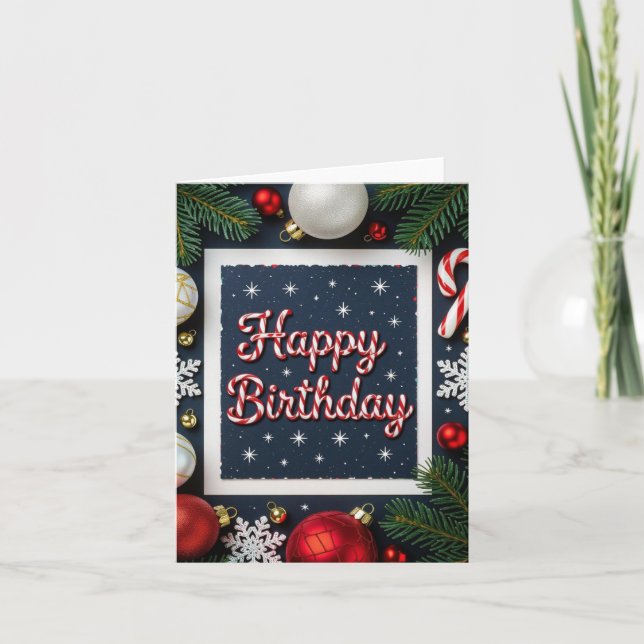 December Birthday card, Christmas Birthday card (Front)