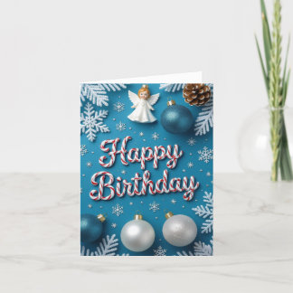 December Birthday card, Christmas Birthday card