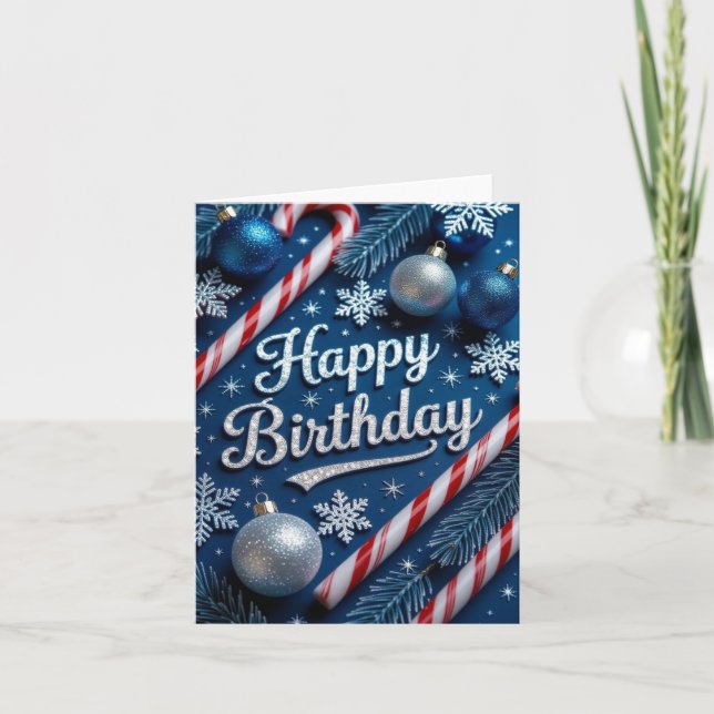 December Birthday card, Christmas Birthday card (Front)