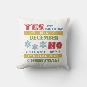 December Birthday Christmas Humour Cushion