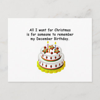 December Birthday Postcard