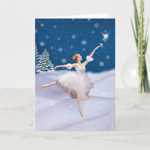 December Birthday with Ballerina in Snow Card