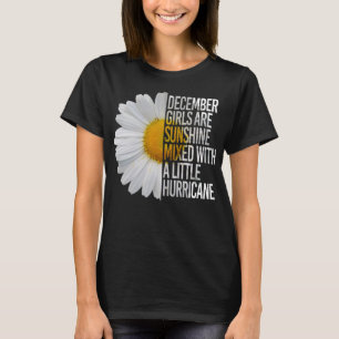 December birthday Women Girls Funny Gift Daisy Cut T-Shirt