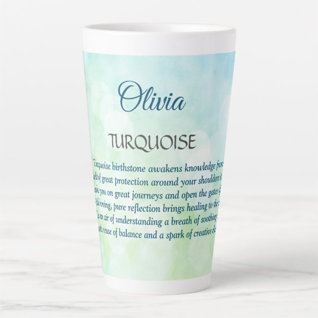 December Birthstone Turquoise design Latte Mug (Front)
