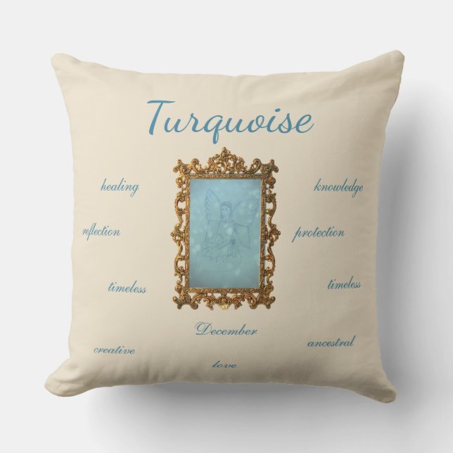 December Birthstone Turquoise Fairy Cushion (Front)