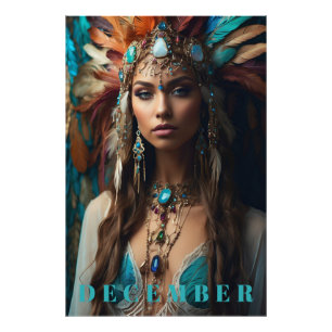 *~* DECEMBER Boho Headdress Zircon Turquoise  AP53 Photo Print