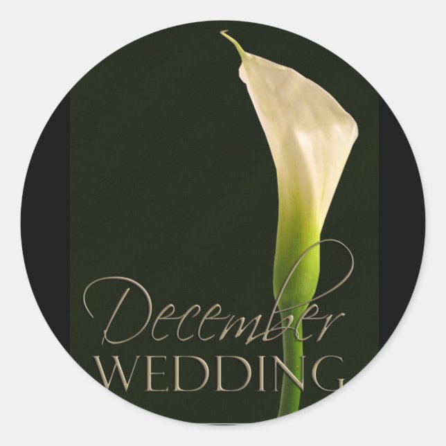 December calla lily wedding stickers (Front)