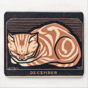 December Cat - Julie de Graag Poster Mouse Pad