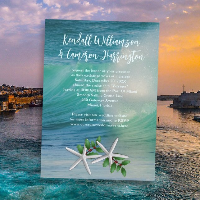 December Cruise Wedding Starfish Invitations (Creator Uploaded)