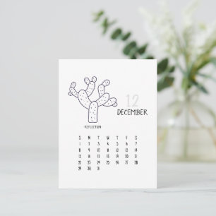 December Customisable Cactus 2024 Calendar Card