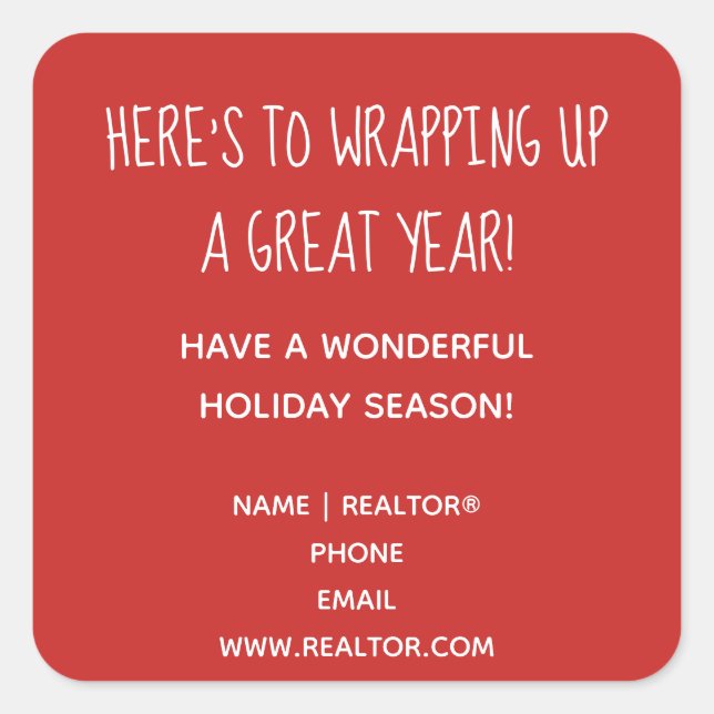 December Customisable Realtor Pop By Square Sticker (Front)