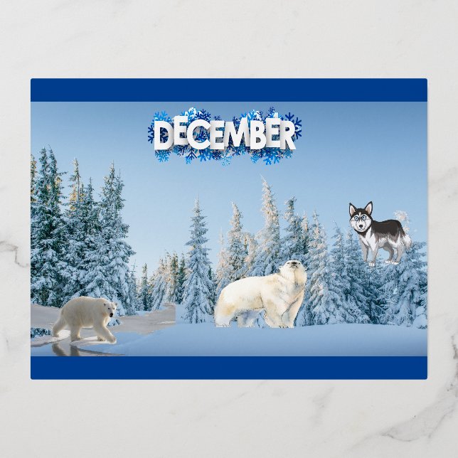 December  foil holiday postcard (Front)